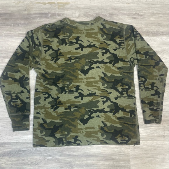 L.L. Bean Green Camouflage Long Sleeve wool blend thermal RARE camo colour way M - Picture 7 of 10
